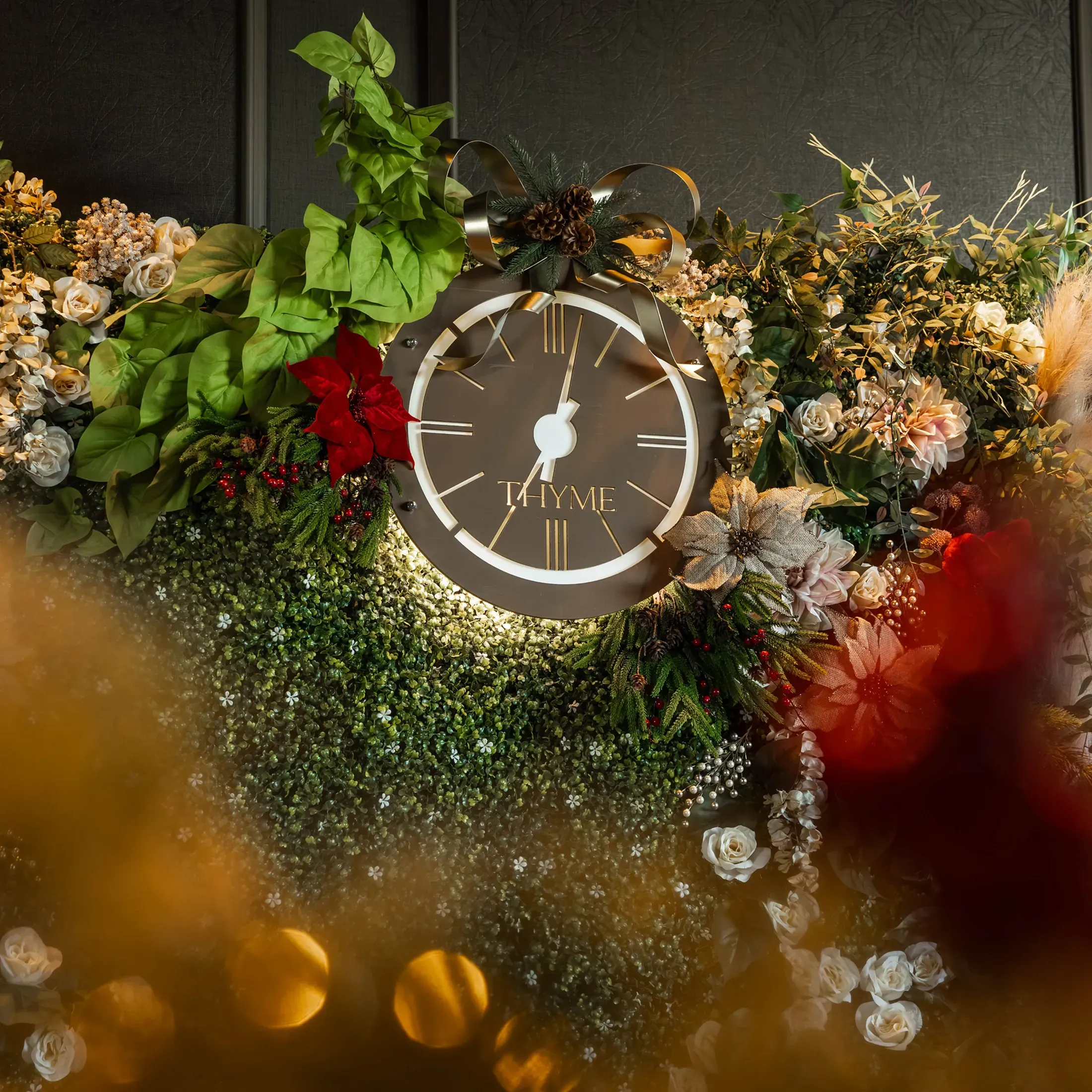 Holiday decorated Terrace at Thyme